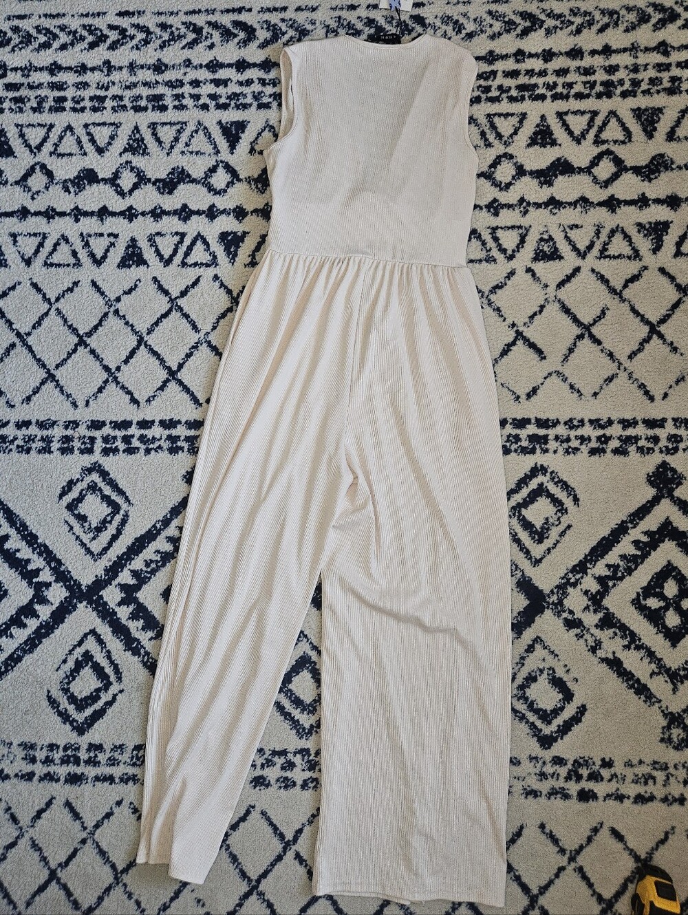 CIDER Cream V-Neck Wide-Leg Jumpsuit - Picture 9 of 9